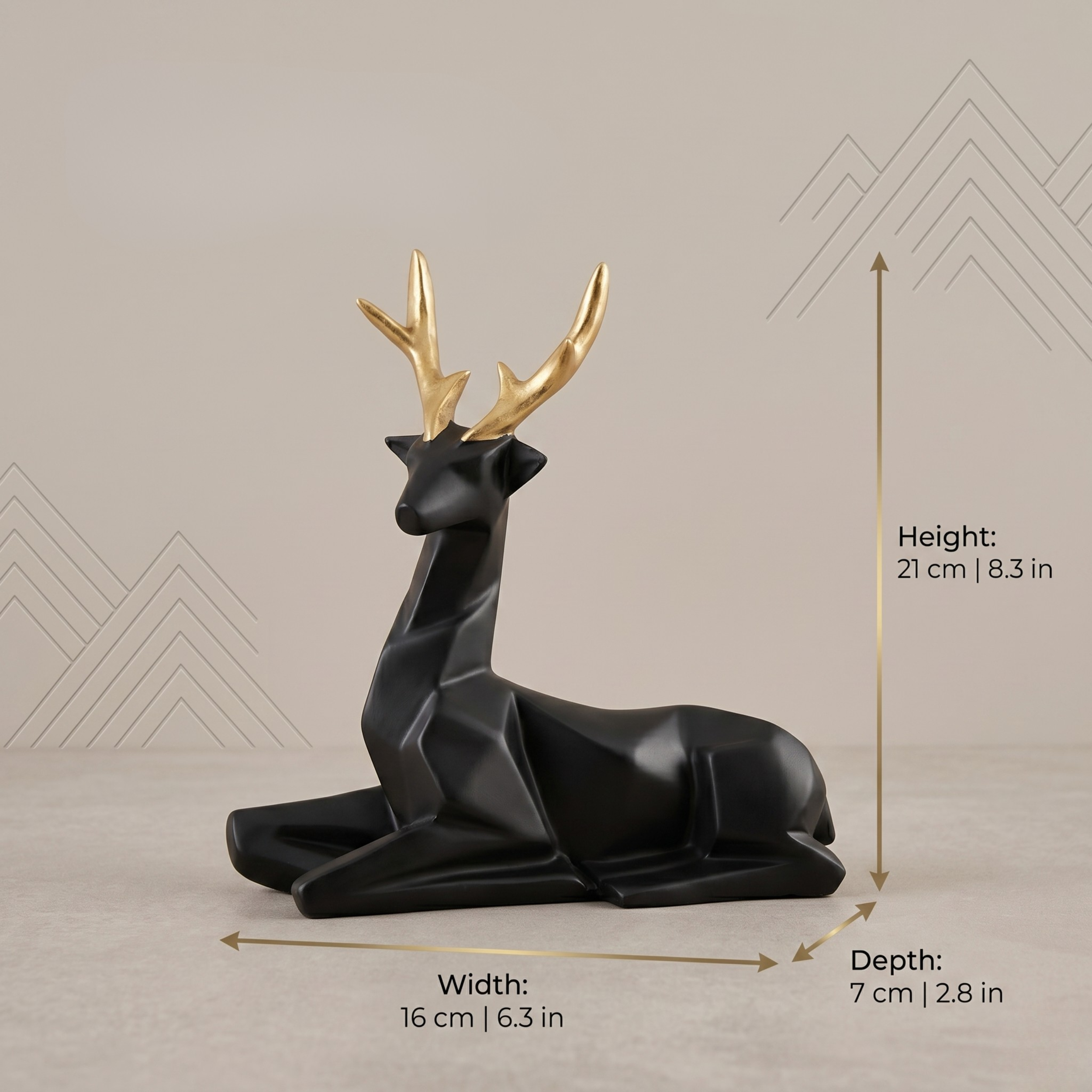 Modern Black Deer Figurine Set – Nordic Minimalist Home Decor Sculpture