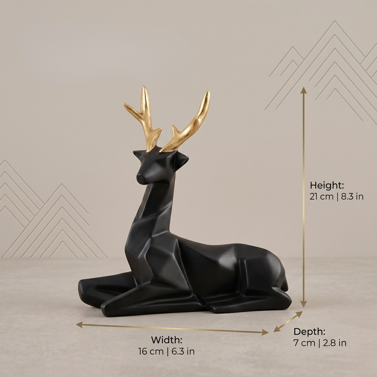 Modern Black Deer Figurine Set – Nordic Minimalist Home Decor Sculpture