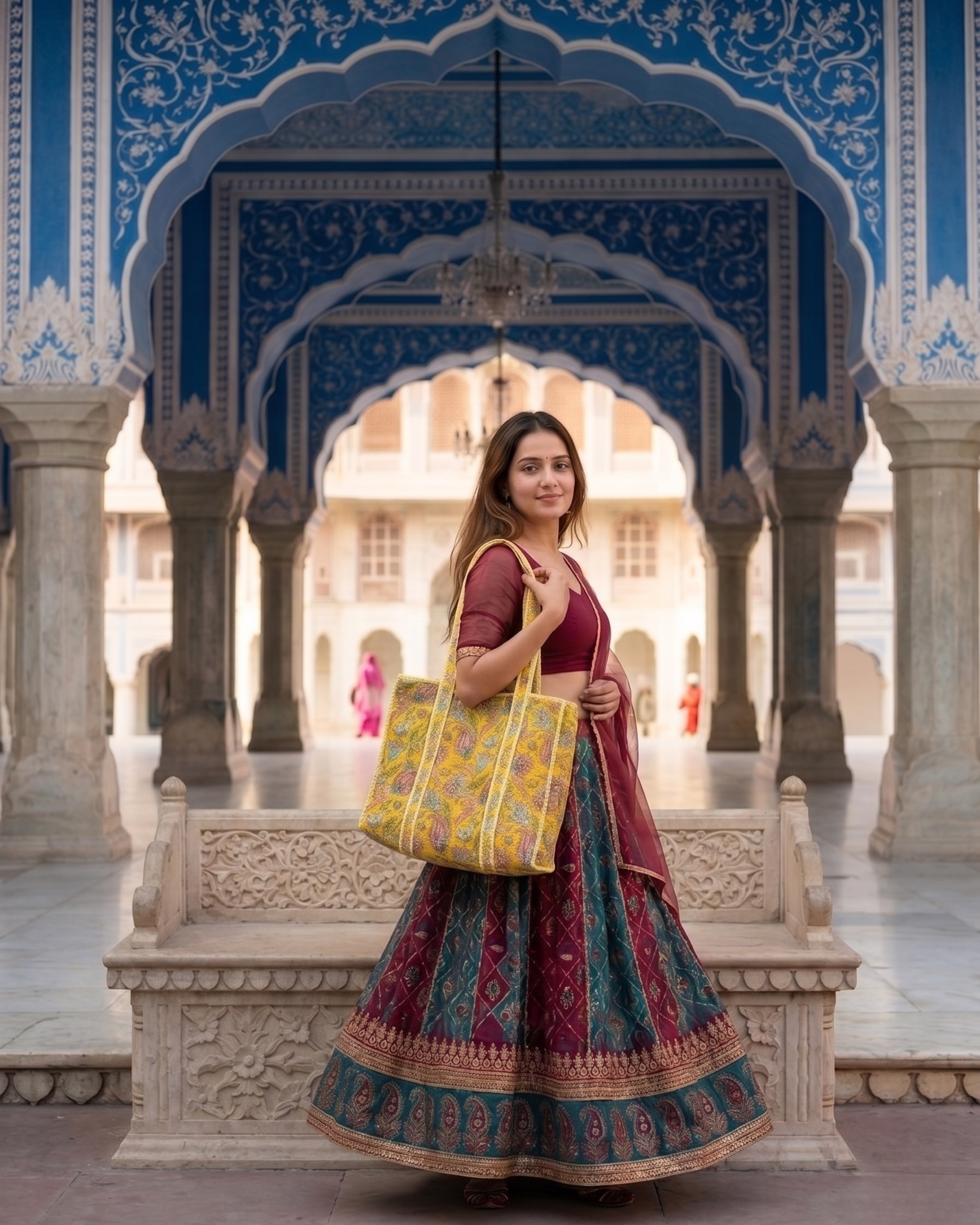 Yellow Floral Quilted  Handcrafted Tote Bag – Premium Everyday Carry &amp; Eco-Friendly Gift Item | Gulabi Craft