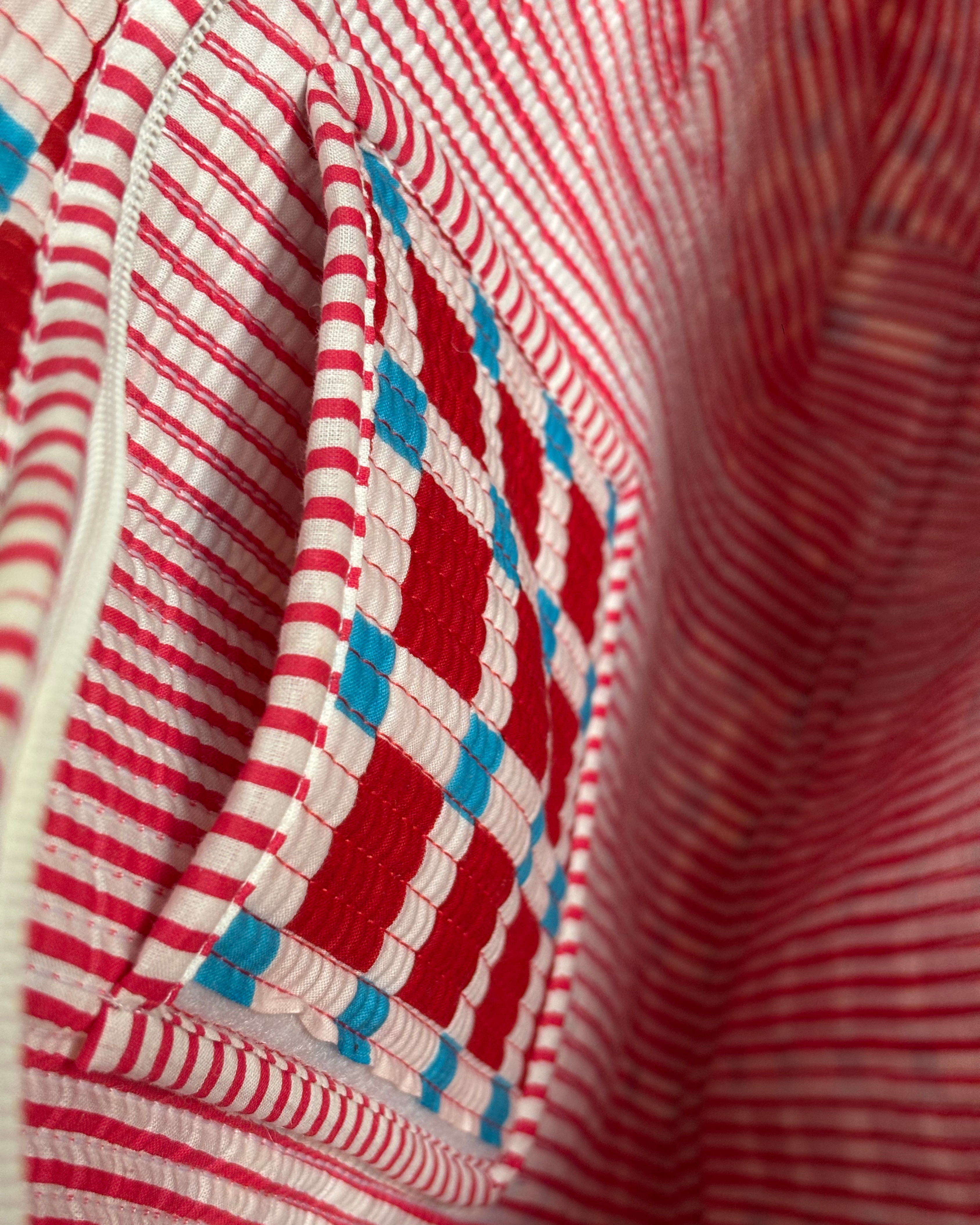Checkered Quilted  Handcrafted Tote Bag – Red &amp; Blue Everyday Carry &amp; Premium Gift Item | Gulabi Craft