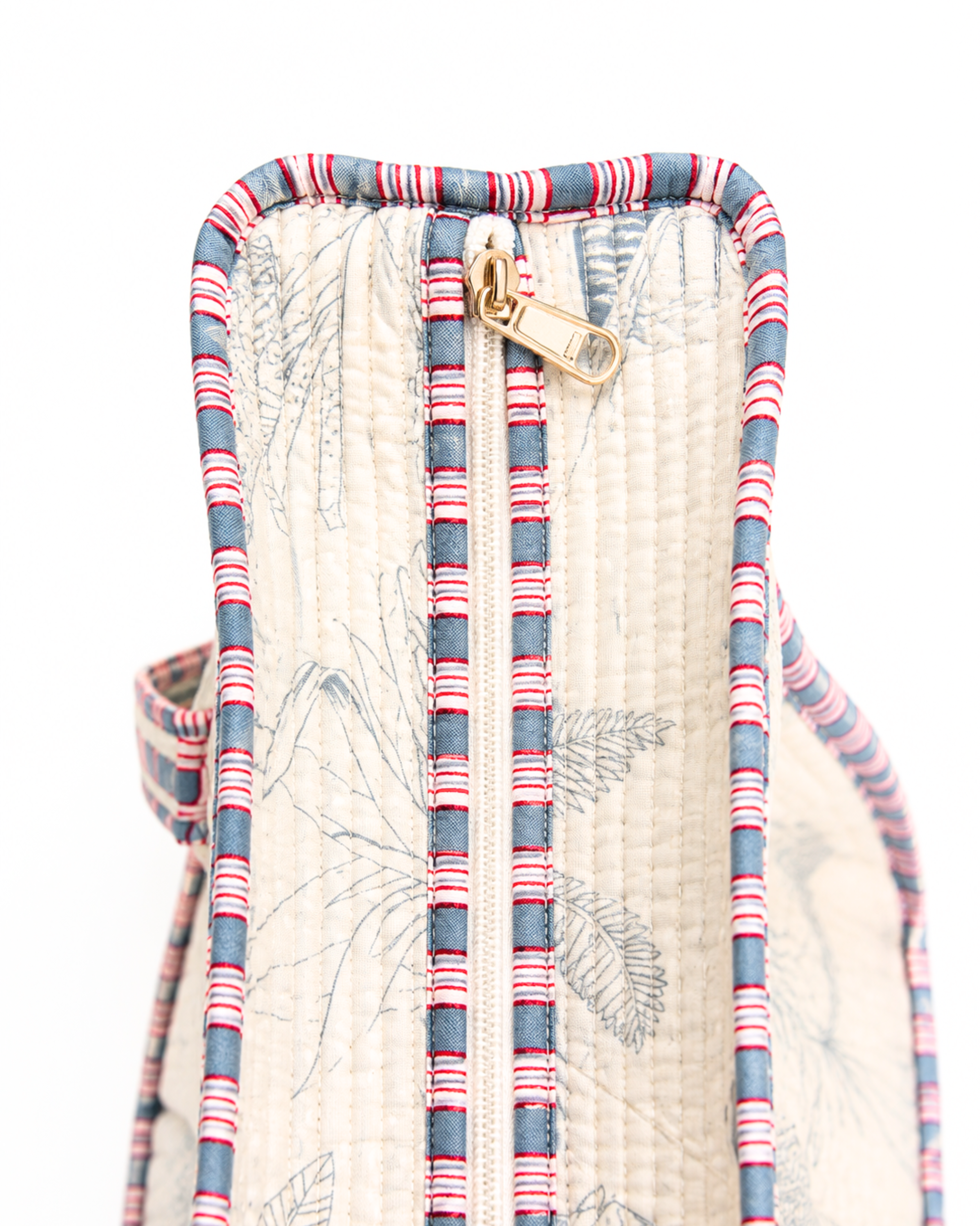 Ivory Safari Jungle Quilted Cotton Tote Bag with 3 Cosmetic Pouches Set | Raksha Bandhan Gift | Gulabi Craft